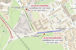 Rekonstrukce ulic Ke Stadionu a Železničářů začnou 10. července