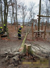 Náročný Štědrý hasičů napříč krajem: Popadané stromy, čerpání vody, dopravní nehody i požáry vánočních stromů