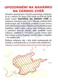 V Unhošti se bude střílet! Bude zde probíhat  naháňka na černu zvěř. Do této oblasti vůbec nevstupejte