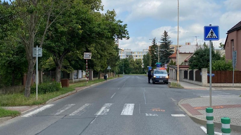 Na tomto přechodu porazil řidič chlapce Zdroj: Policie Kladno