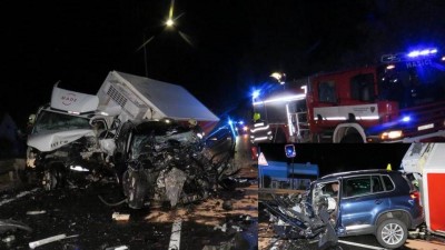 Tragická nehoda se stala v noci u sousedů na Rakovnicku, střet dodávky a osobního auta nepřežil ani jeden z řidičů
