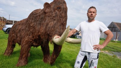VIDEO: Pod šikovnýma rukama vznikl na zahradě mamut! Baví teď kolemjdoucí a můžete si ho koupit