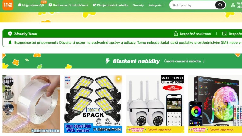 Tržiště Temu prý nehraje podle pravidel, české e-shopy jsou znevýhodněny