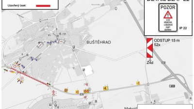 Silnice od okružn&iacute; křižovatky &bdquo;u vodojemu&ldquo; po odbočku směr Lidice uzavřena