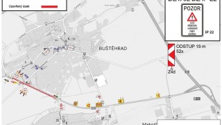 Silnice od okružn&iacute; křižovatky &bdquo;u vodojemu&ldquo; po odbočku směr Lidice uzavřena